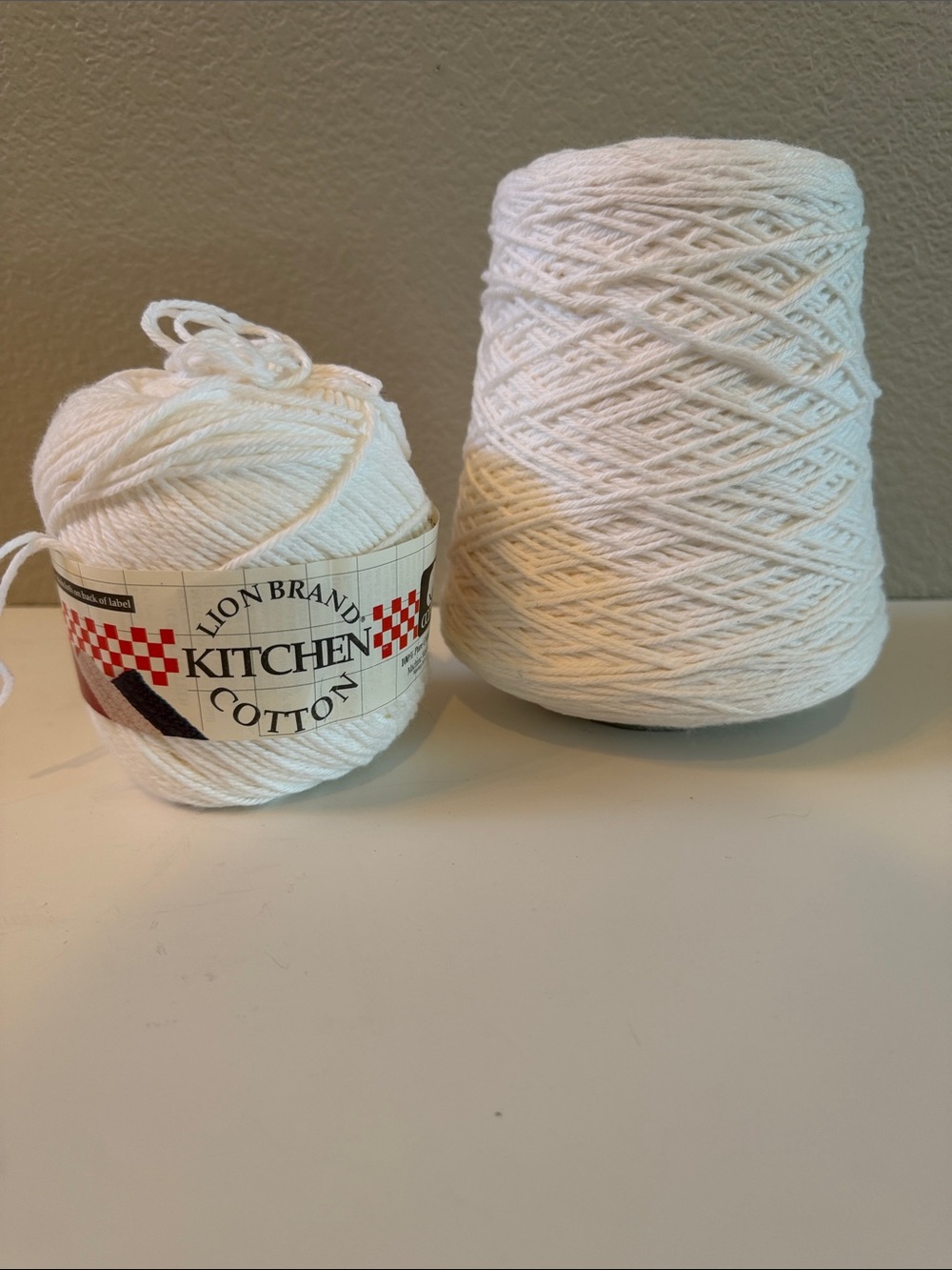 NEW Loin Brand White Kitchen Cotton Yarn and 1lb Cone White Yarn Craft Crochet